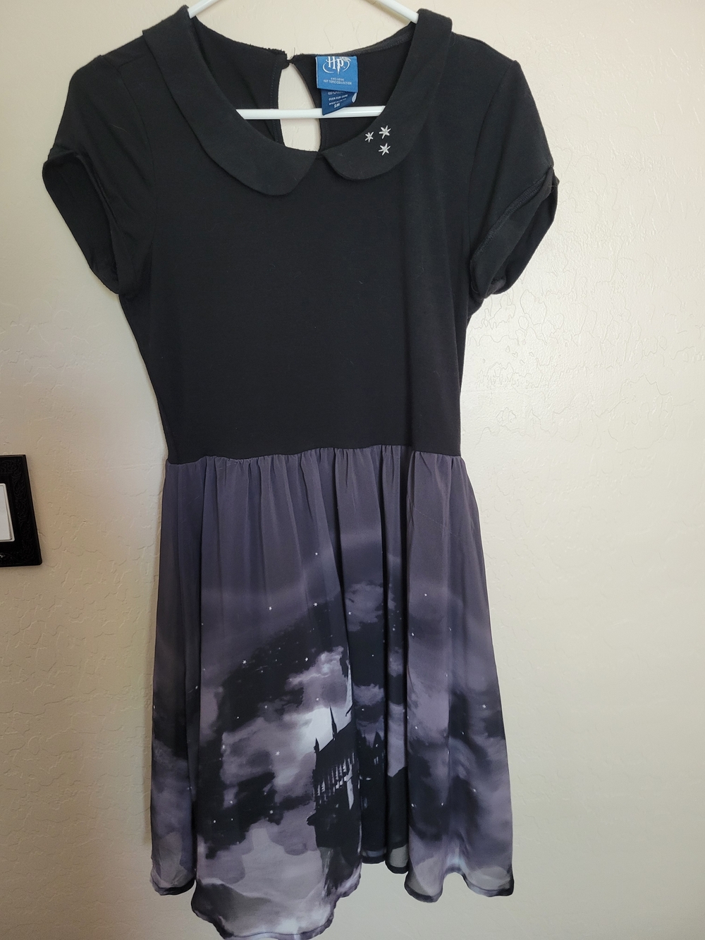 Hot Topic Womens Hogwarts Black Collared Dress